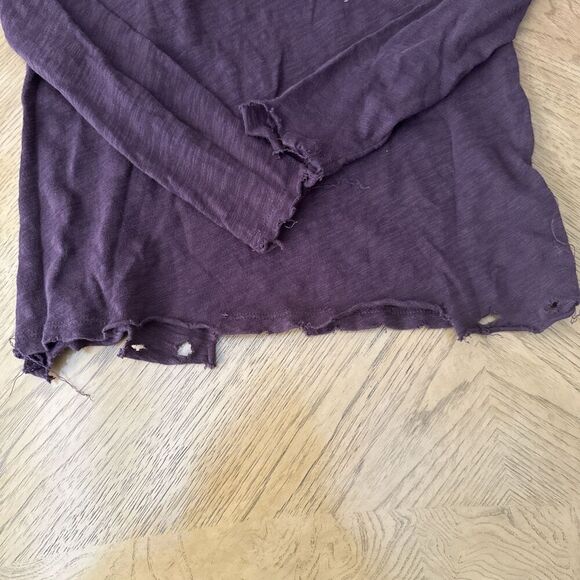 ATM Anthony Thomas Melillo Top XS/TP Long Sleeve Grunge Distressed - Picture 4 of 4